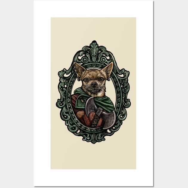 Dog Cameo: Battle Axe Chihuahua Wall Art by FreyStrandDraws